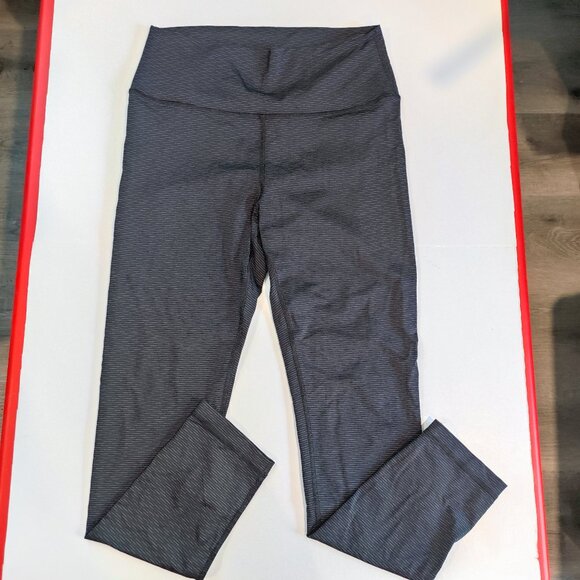 CRZ Yoga Pants high waist crop black grey pattern women's size 14 - Picture 1 of 12